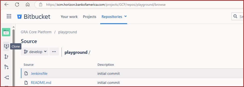 Bitbucket Clone button gives you Code for Git Bash